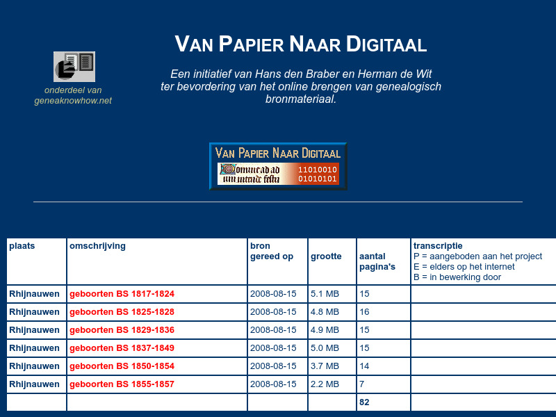 Screenshot van website