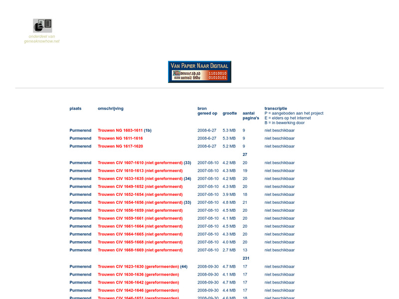 Screenshot van website