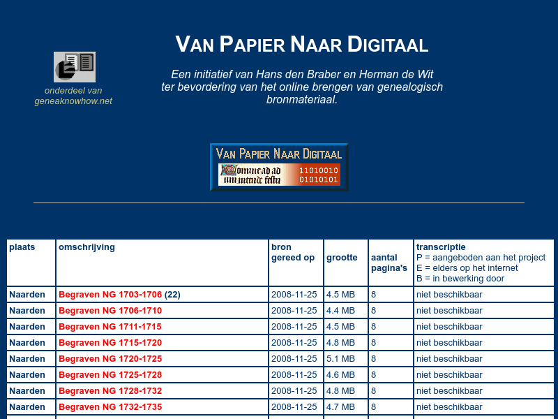 Screenshot van website