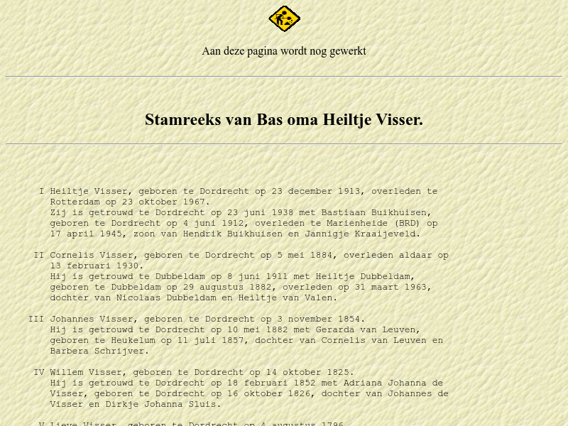 Screenshot van website