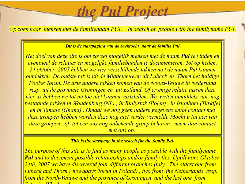 Screenshot van website