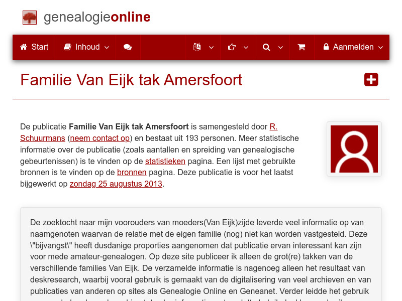 Screenshot van website
