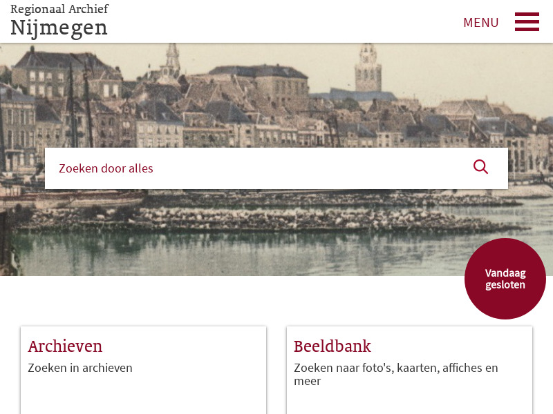 Screenshot van website