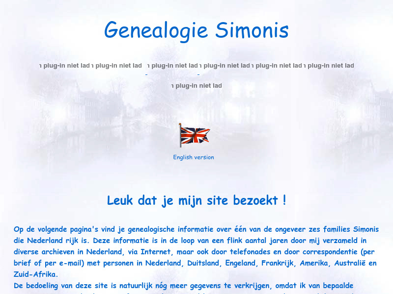 Screenshot van website