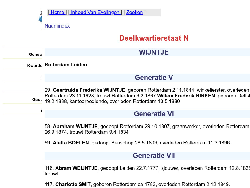 Screenshot van website