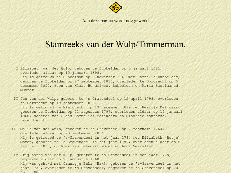 Screenshot van website