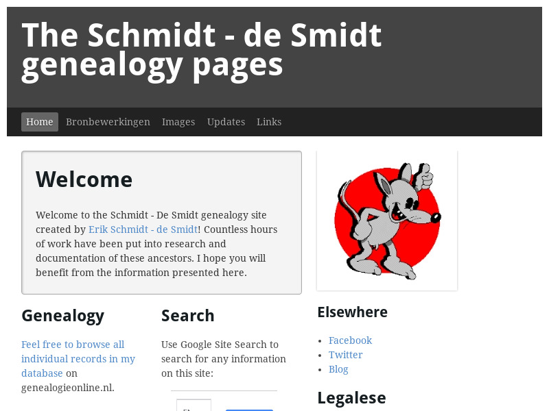Screenshot van website