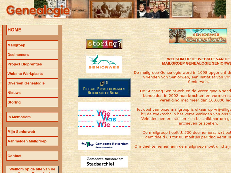 Screenshot van website