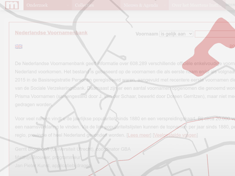 Screenshot van website