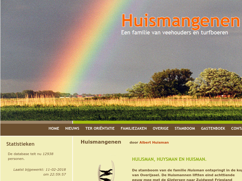 Screenshot van website
