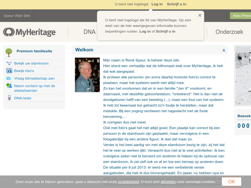 Screenshot van website