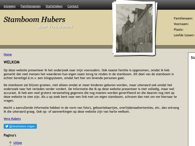 Screenshot van website