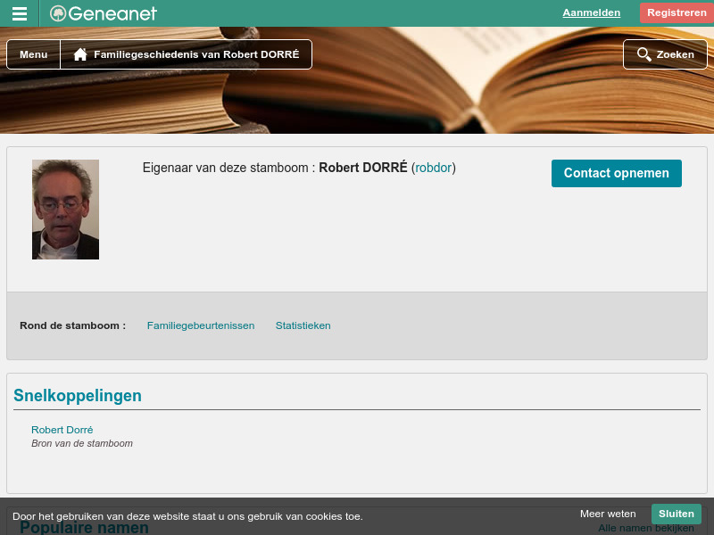 Screenshot van website
