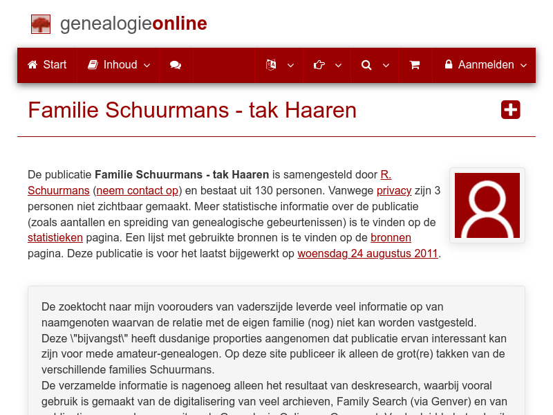 Screenshot van website