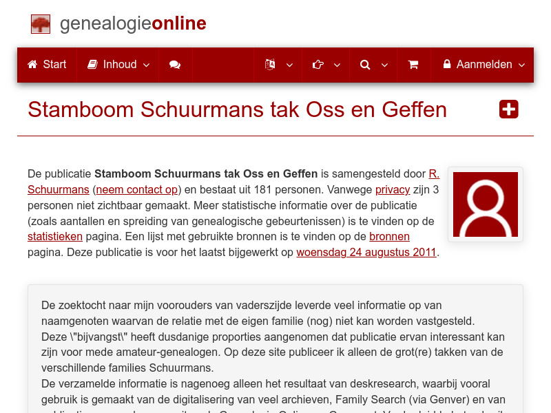 Screenshot van website