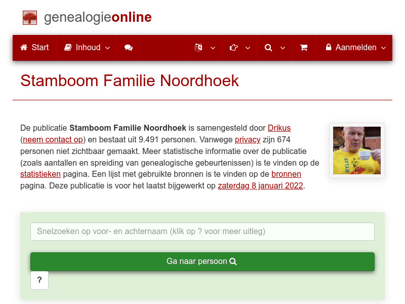 Screenshot van website