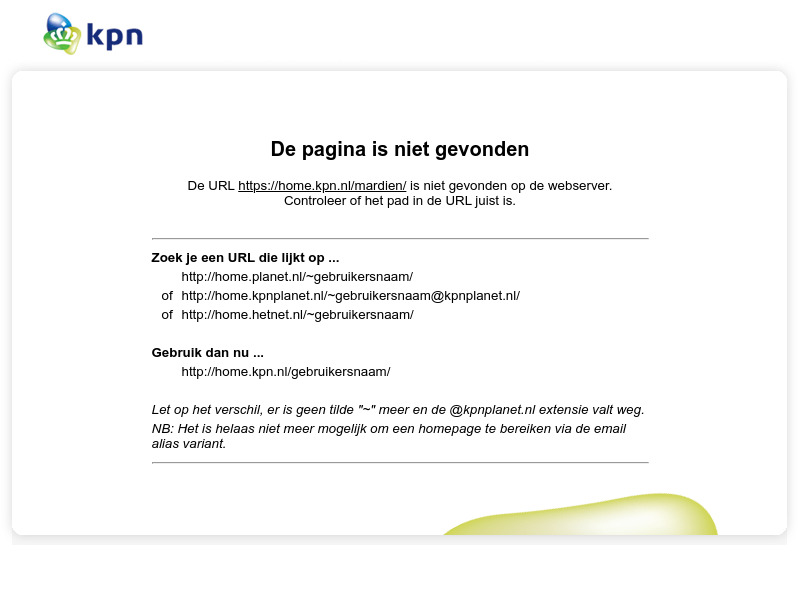 Screenshot van website