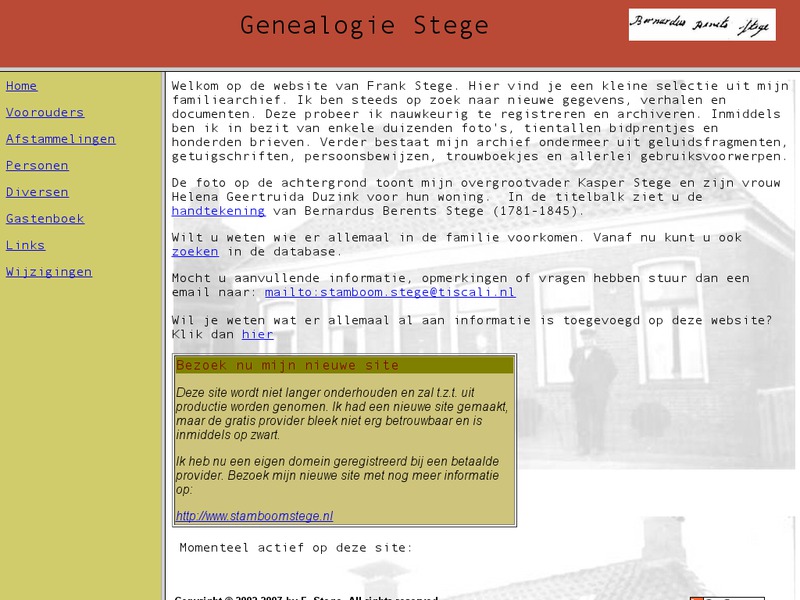Screenshot van website