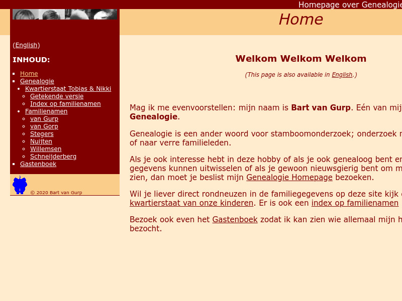 Screenshot van website