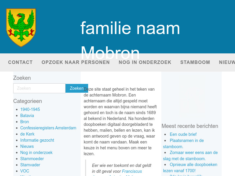 Screenshot van website