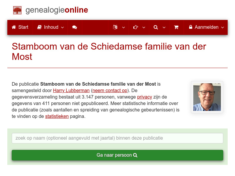 Screenshot van website