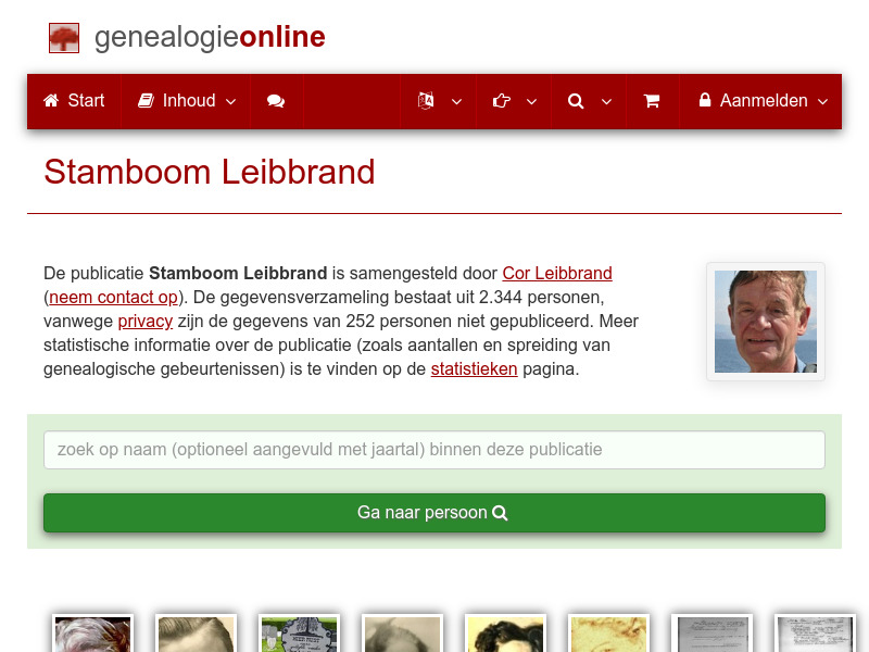 Screenshot van website
