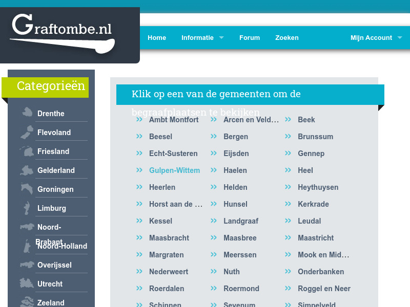 Screenshot van website