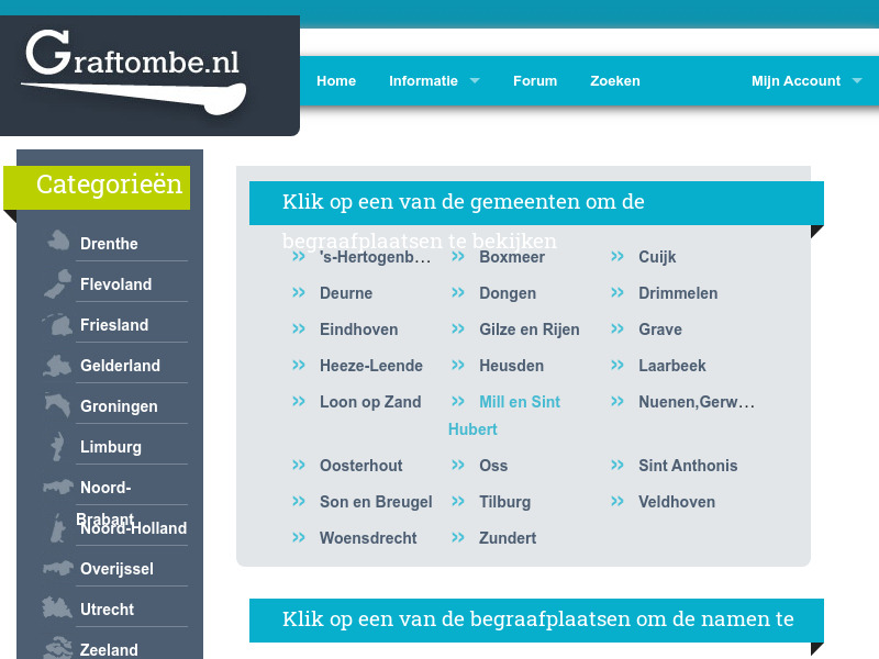 Screenshot van website