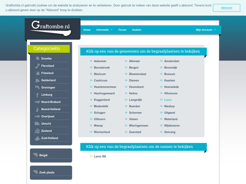 Screenshot van website