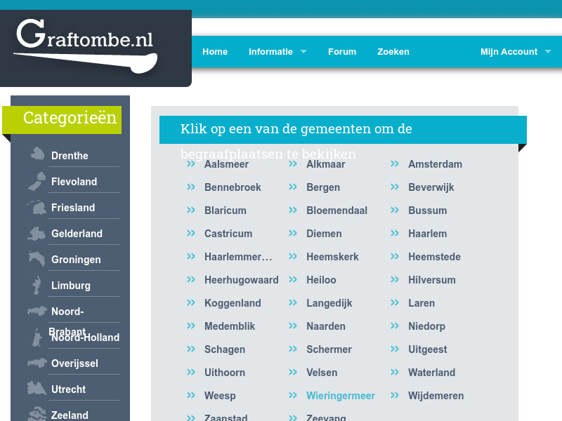 Screenshot van website