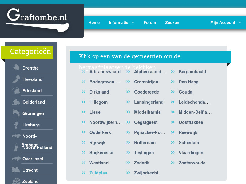 Screenshot van website