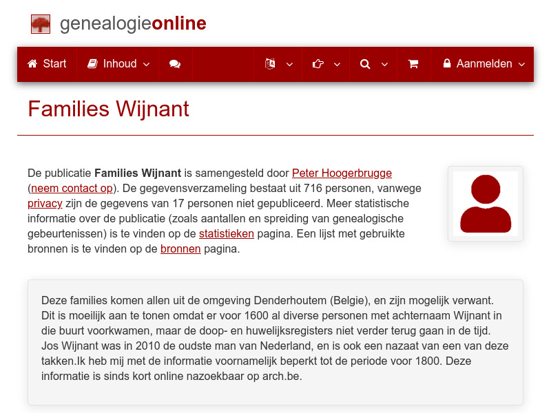 Screenshot van website