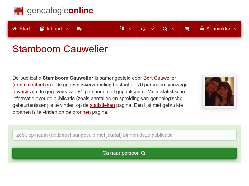 Screenshot van website