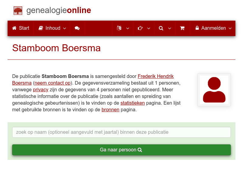 Screenshot van website