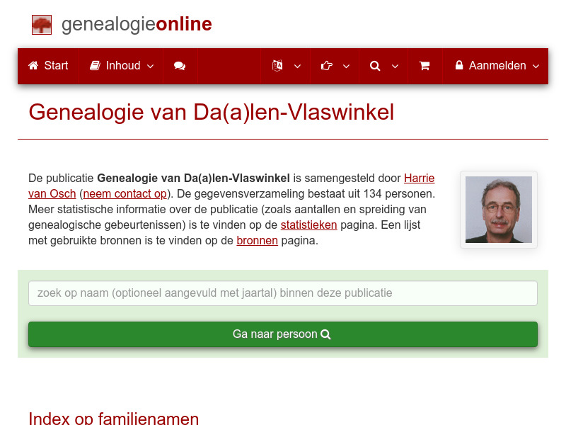 Screenshot van website