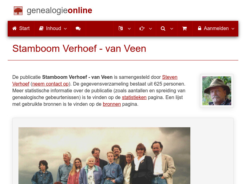 Screenshot van website