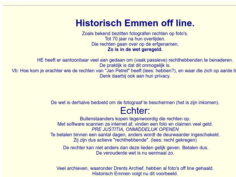 Screenshot van website