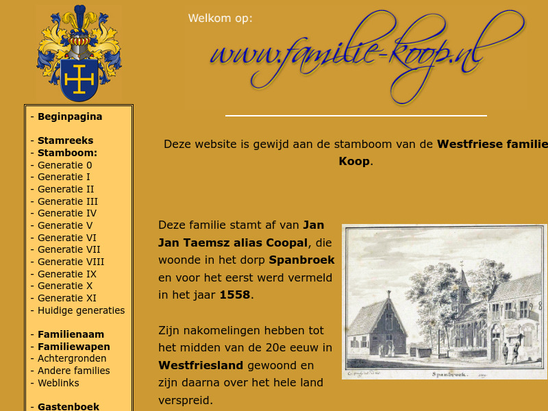 Screenshot van website