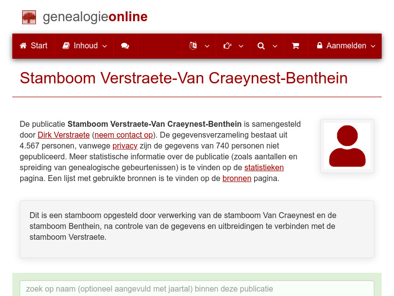 Screenshot van website