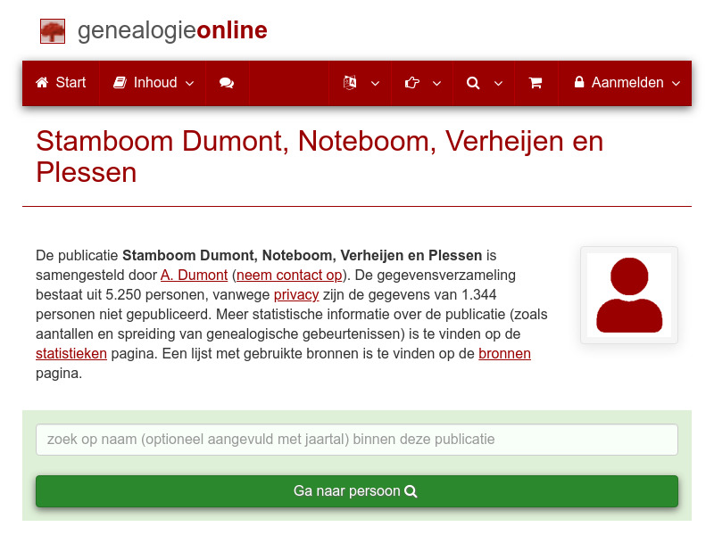 Screenshot van website