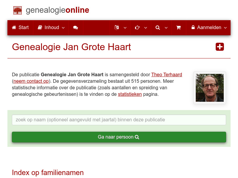 Screenshot van website