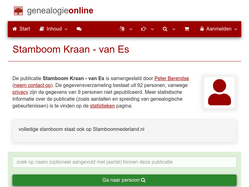 Screenshot van website