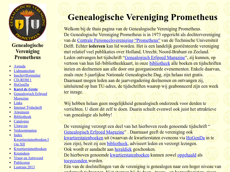 Screenshot van website