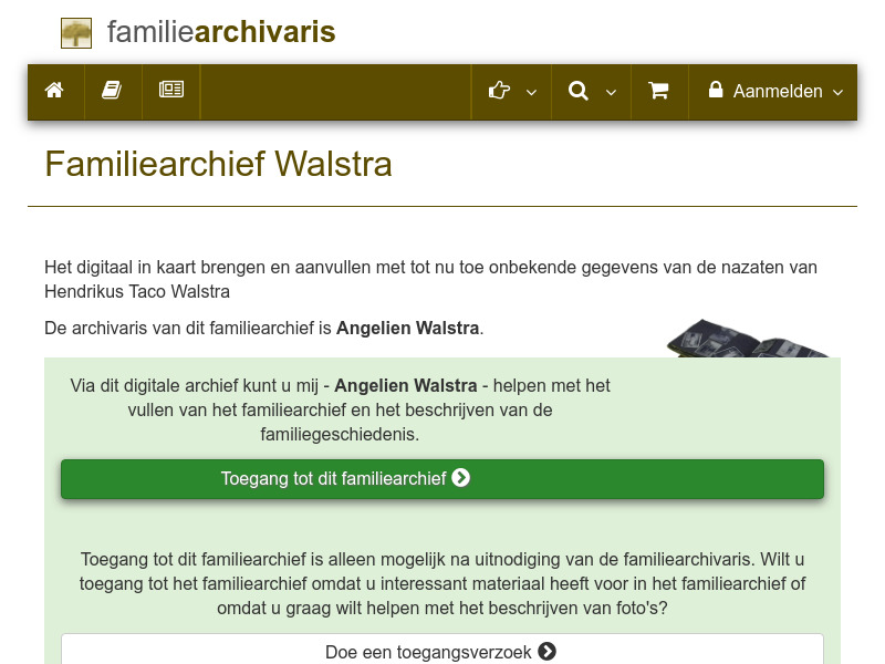 Screenshot van website
