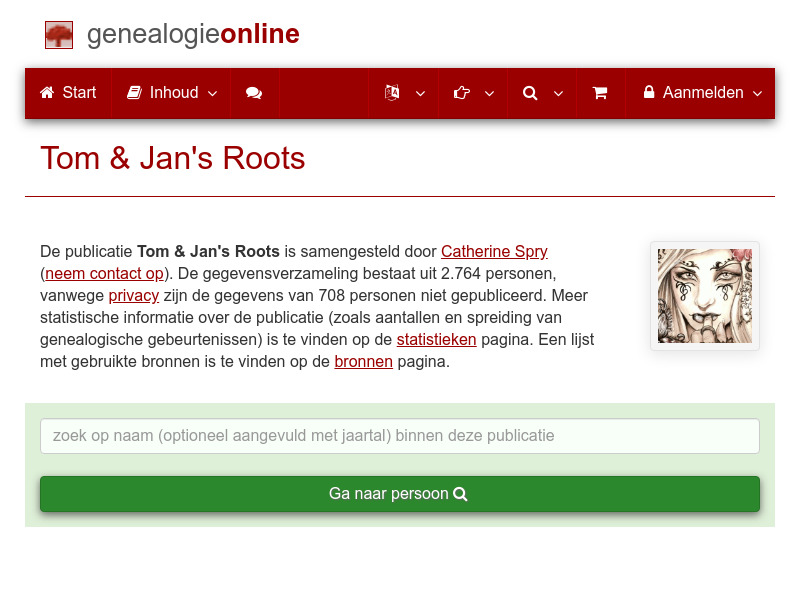 Screenshot van website