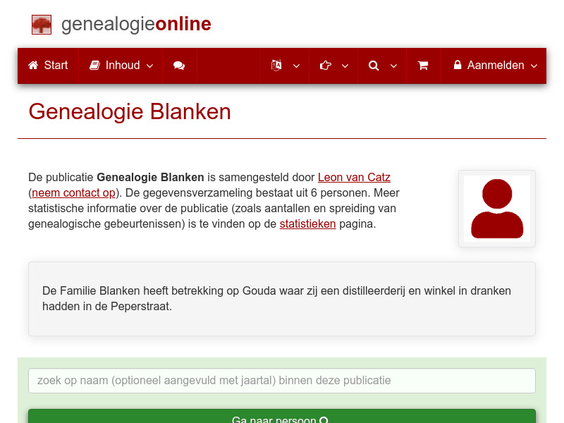 Screenshot van website