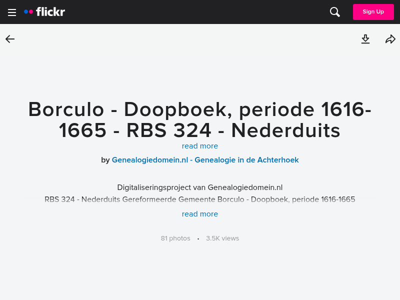 Screenshot van website