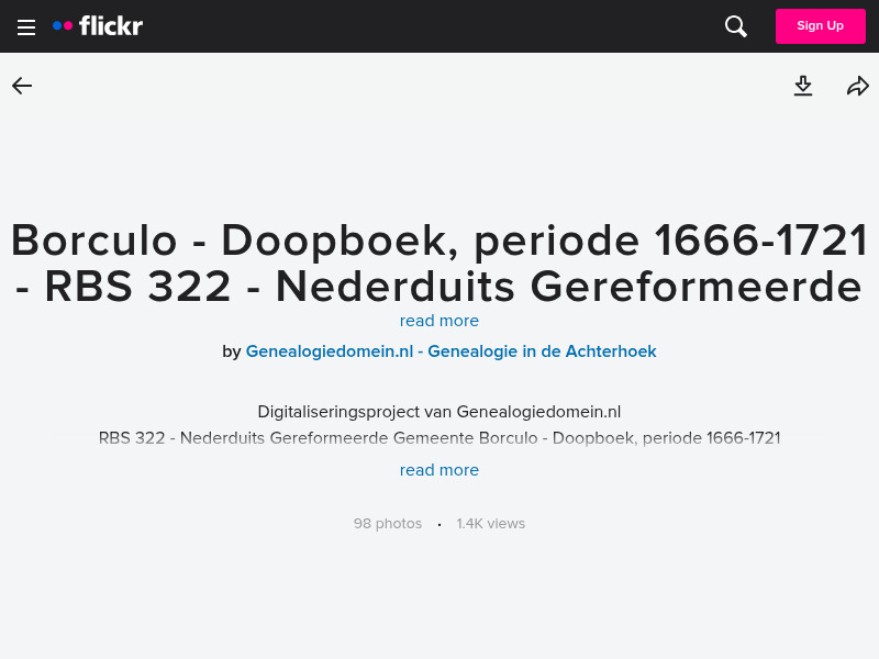 Screenshot van website