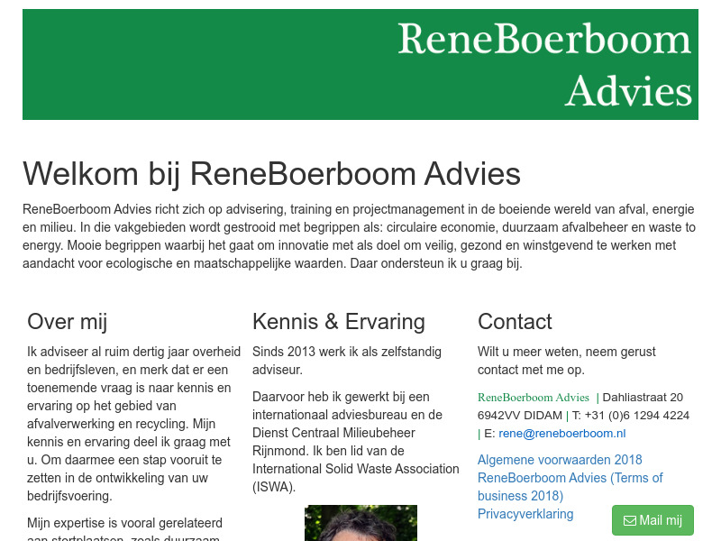 Screenshot van website