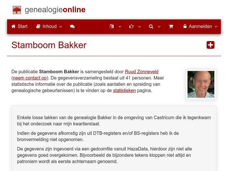 Screenshot van website